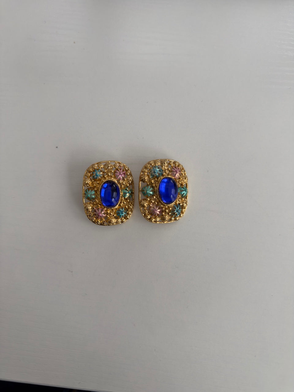 Blue Floral Clip Ons