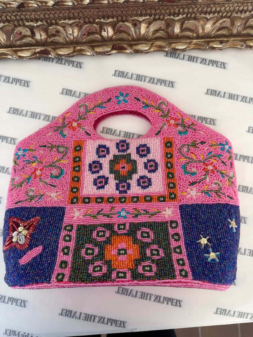 Pink Beaded Handbang