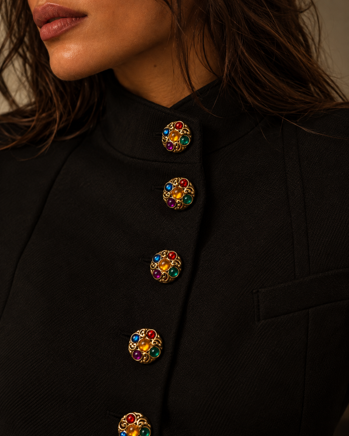 JEWELED BUTTON COVERS