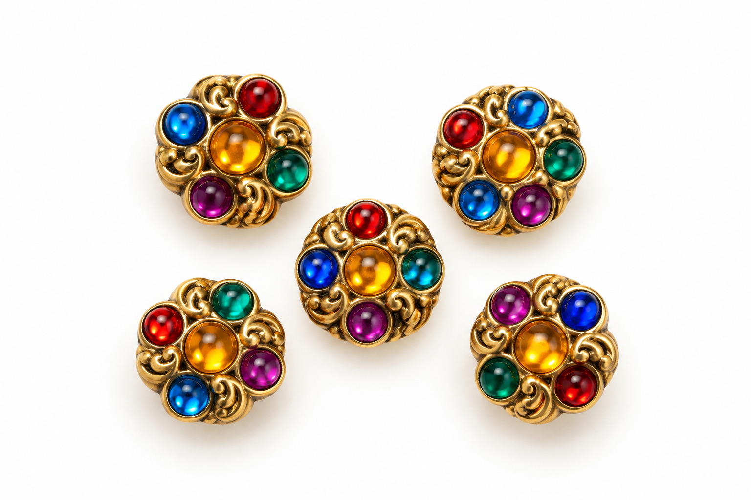 JEWELED BUTTON COVERS