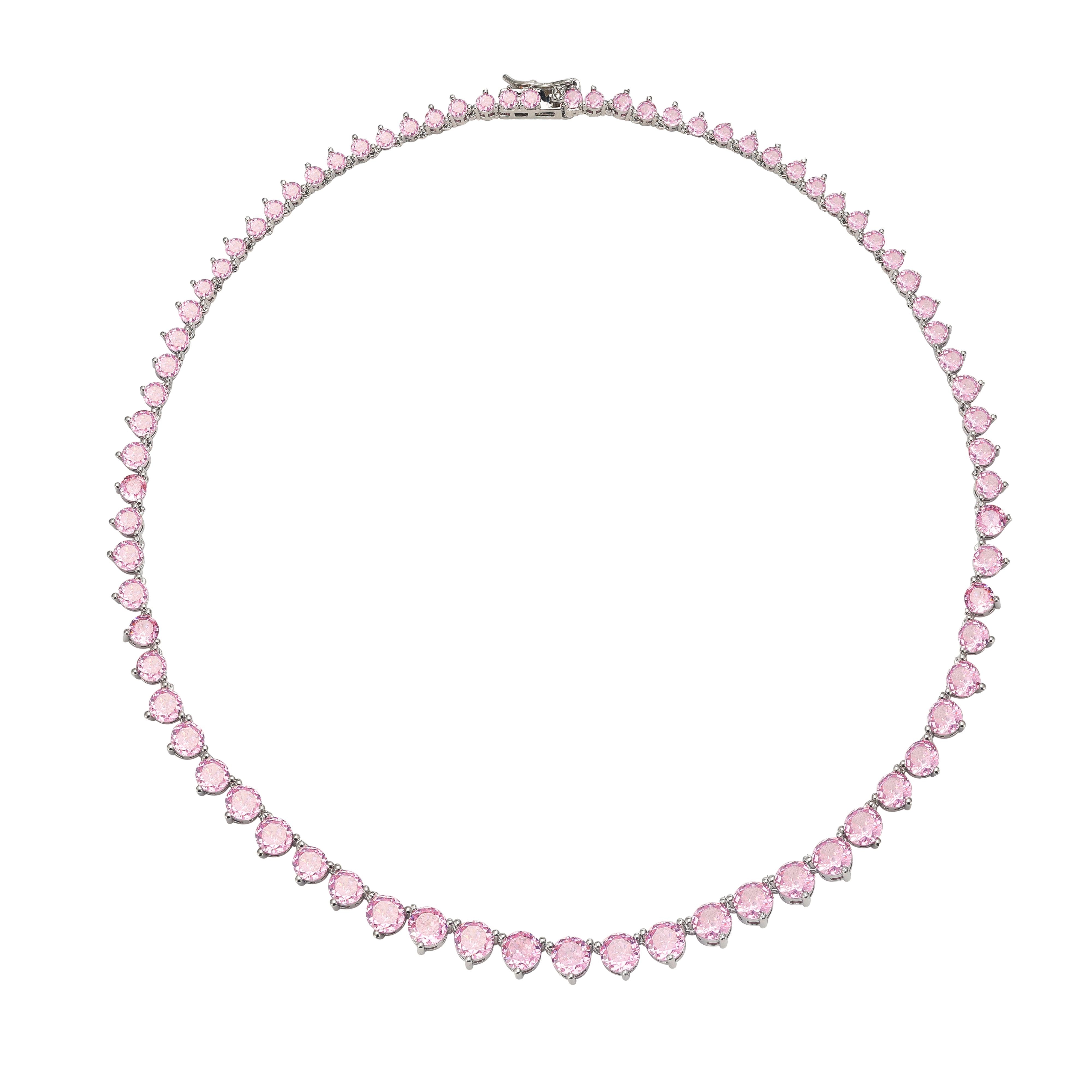 Aura Pink Tennis Necklace