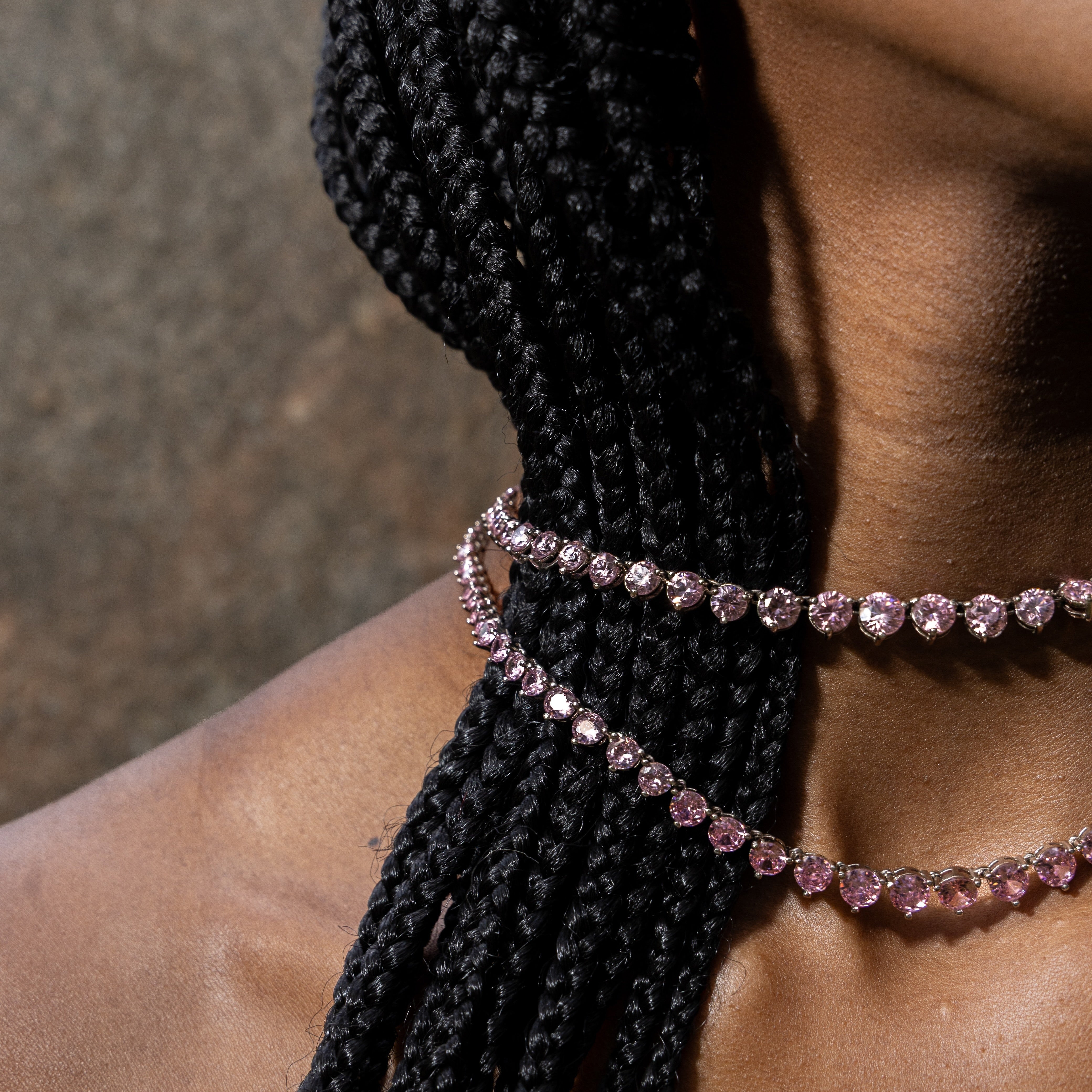 Aura Pink Tennis Necklace